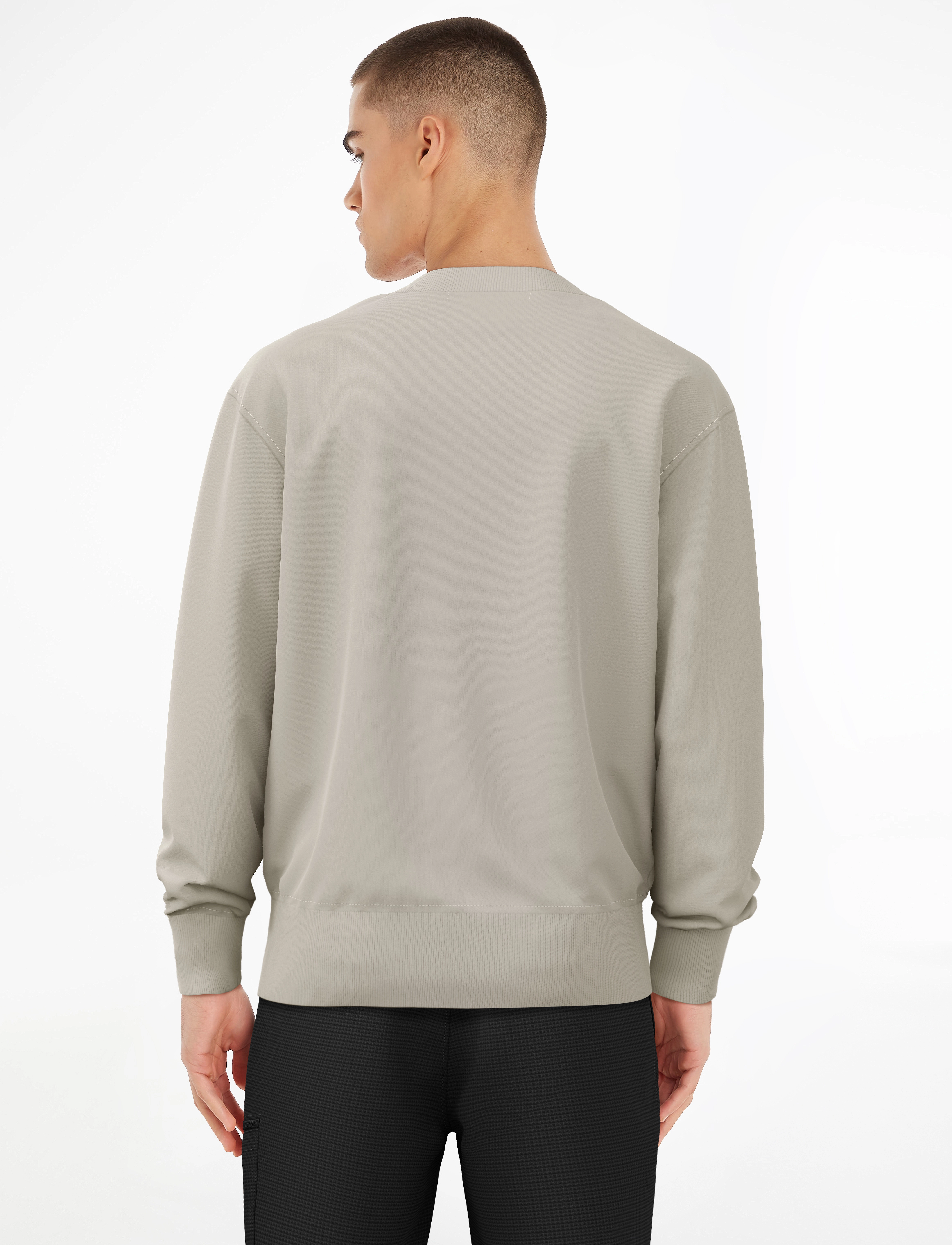 Calvin Klein Jeans - MONOLOGO STENCIL CREW NECK - plaza taupe - 2