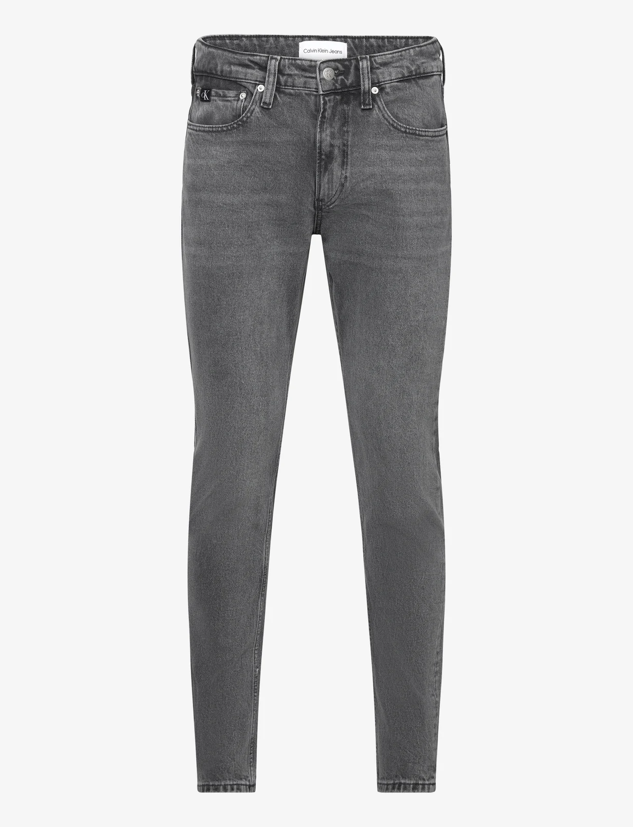 Calvin Klein Jeans - SLIM TAPER - džinsa bikses ar tievām starām - denim black - 0