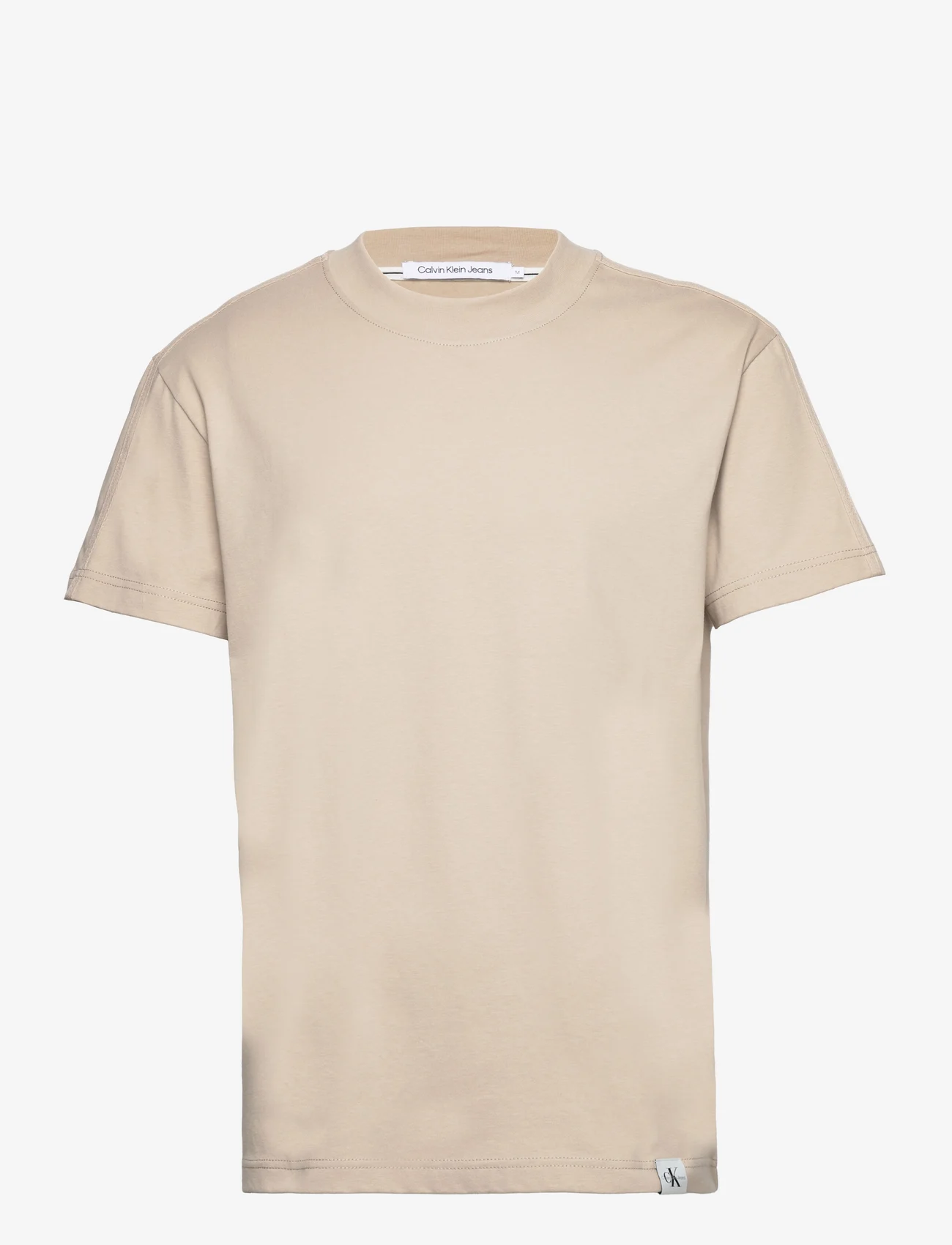 Calvin Klein Jeans - WOVEN TAB TEE - basic t-shirts - plaza taupe - 0