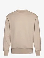 WOVEN TAB CREW NECK - PLAZA TAUPE