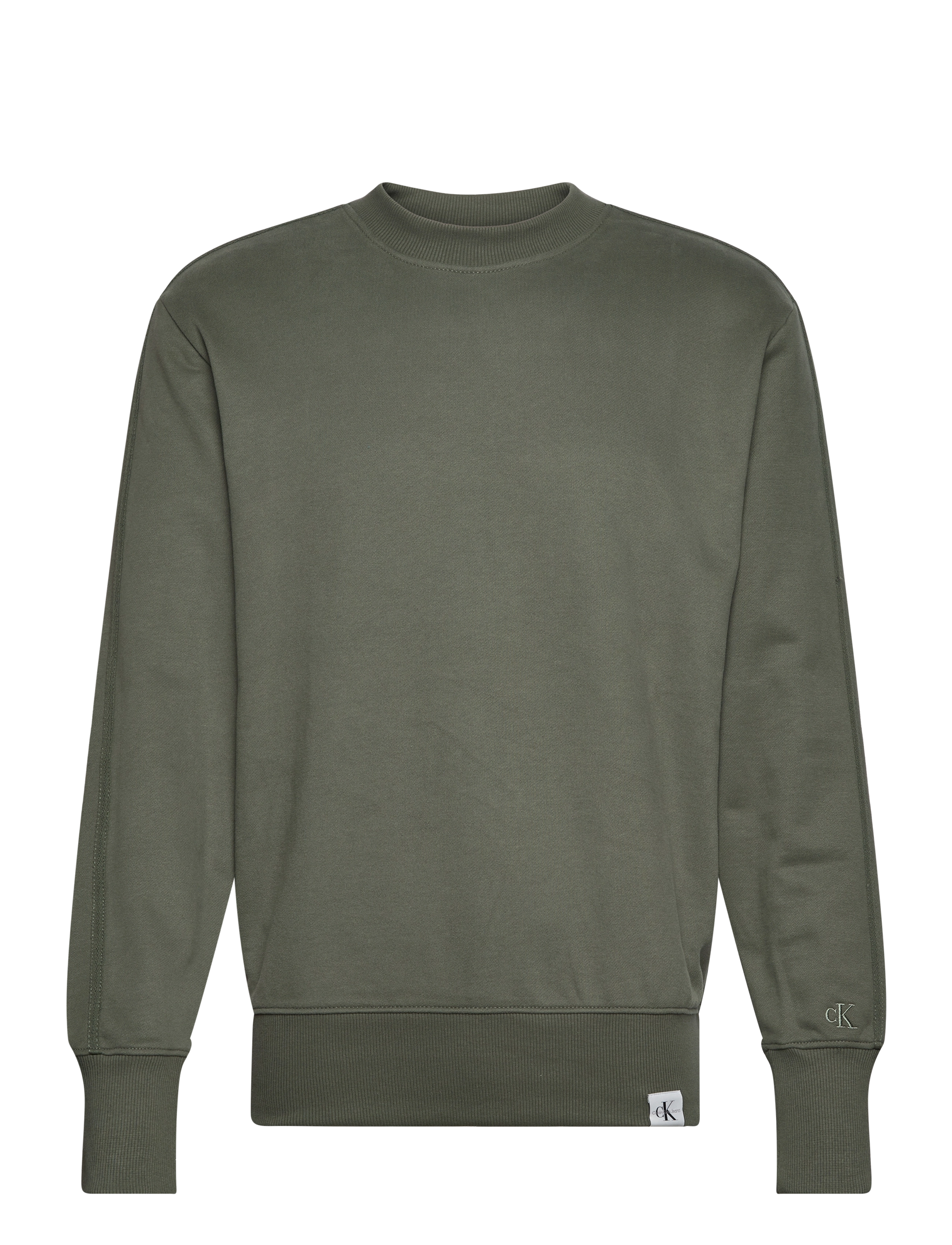 CALVIN KLEIN JEANS Woven Tab Crew Neck Grün - XS - Herren