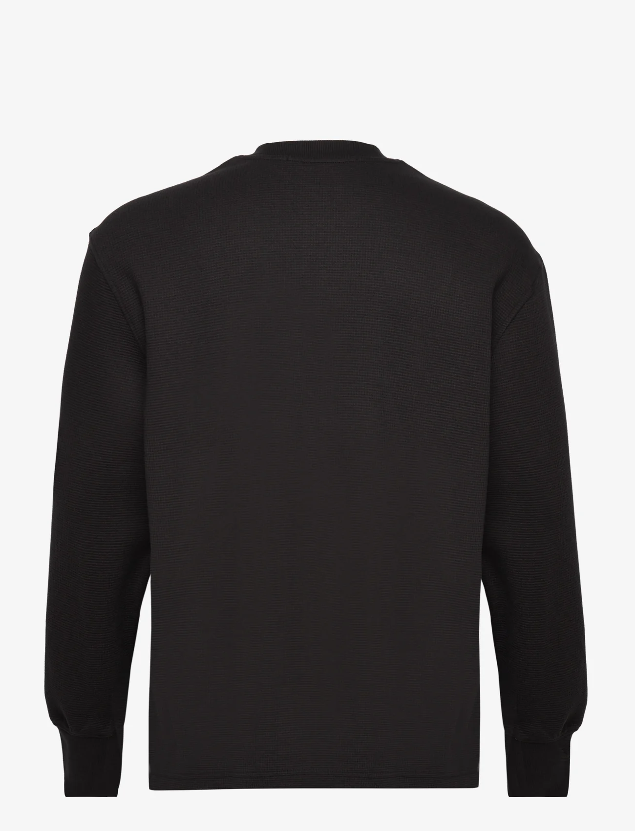 Calvin Klein Jeans - WOVEN TAB WAFFLE LS - basic t-shirts - ck black - 1