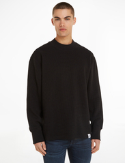 Calvin Klein Jeans - WOVEN TAB WAFFLE LS - basic t-shirts - ck black - 2