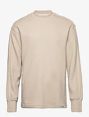 Calvin Klein Jeans - WOVEN TAB WAFFLE LS - basic t-shirts - plaza taupe - 0