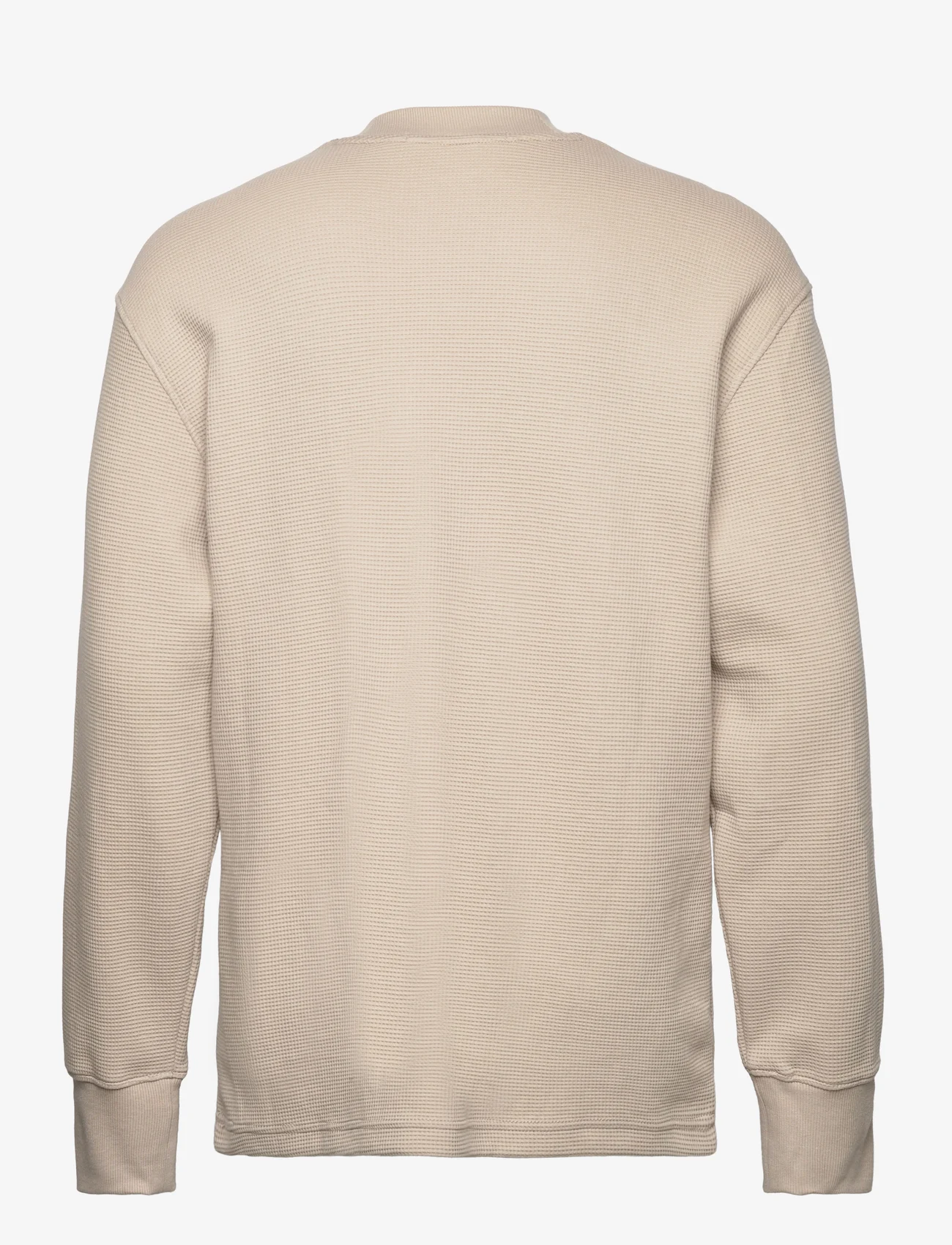 Calvin Klein Jeans - WOVEN TAB WAFFLE LS - basic t-shirts - plaza taupe - 1