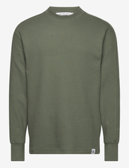 Calvin Klein Jeans - WOVEN TAB WAFFLE LS - basic t-shirts - thyme - 0