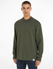 Calvin Klein Jeans - WOVEN TAB WAFFLE LS - basic t-shirts - thyme - 2