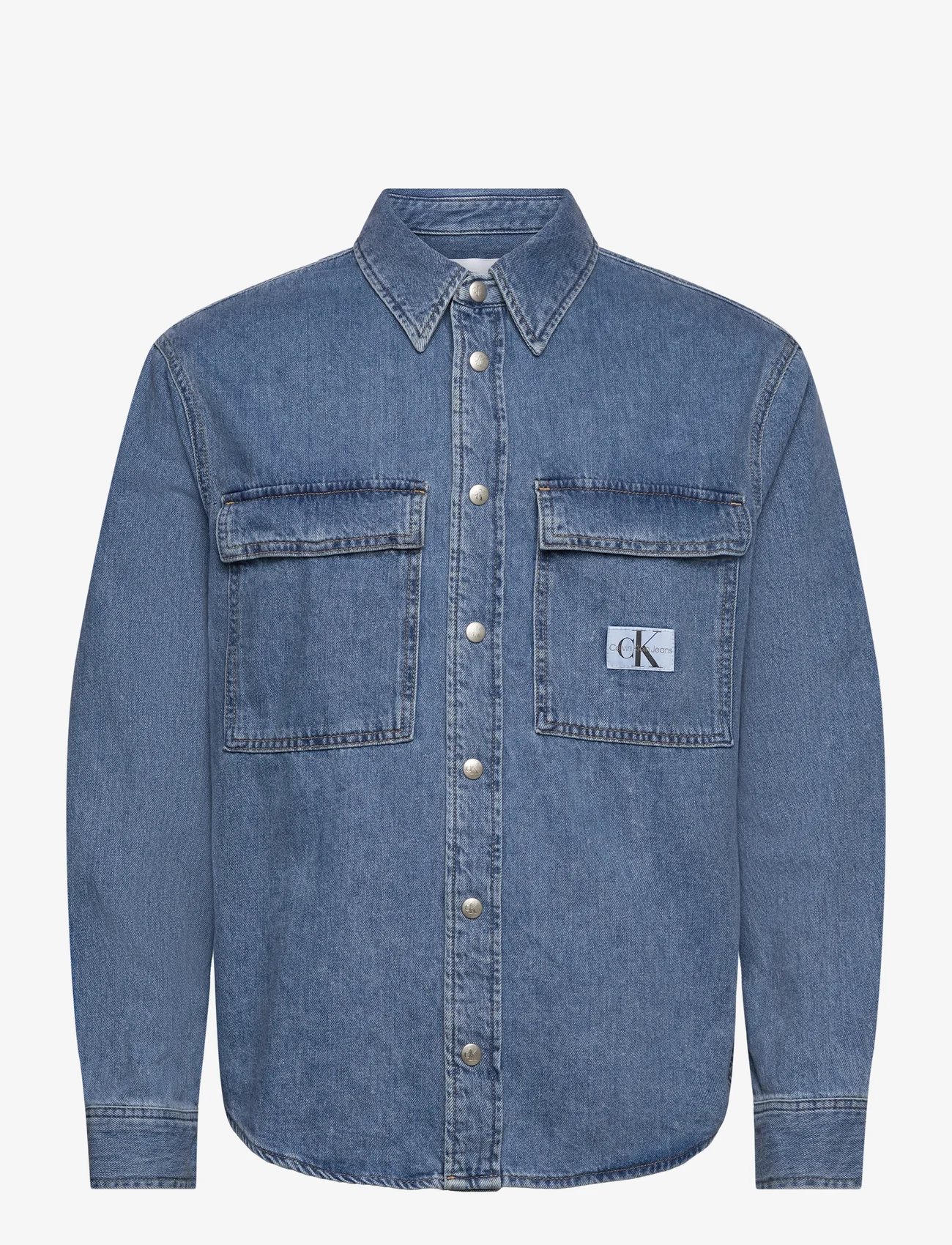 Calvin Klein Jeans - RELAXED LINEAR DENIM SHIRT - casual skjortor - denim medium - 0