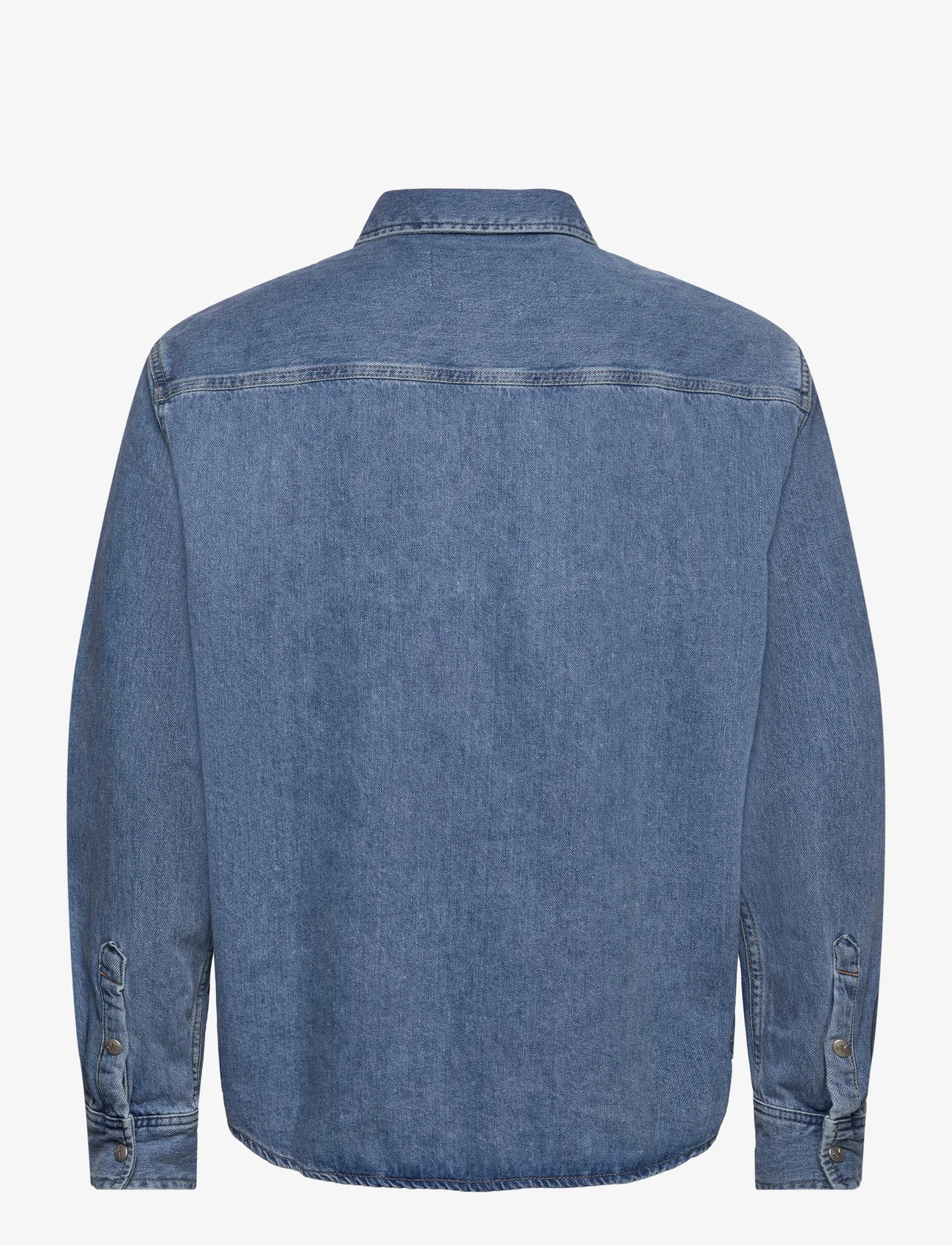 Calvin Klein Jeans - RELAXED LINEAR DENIM SHIRT - rennot kauluspaidat - denim medium - 1