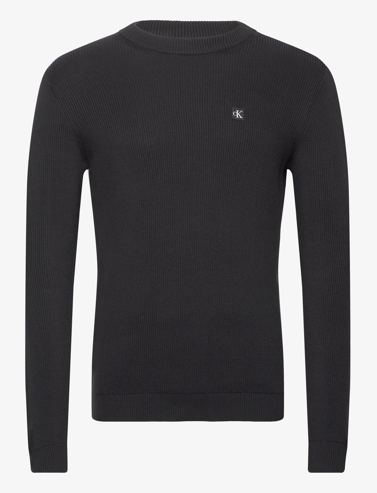 Calvin Klein Jeans - CK EMBRO BADGE SWEATER - megztiniai su apvalios formos apykakle - ck black - 0