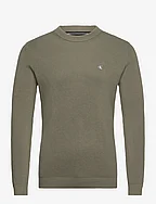 CK EMBRO BADGE SWEATER - DUSTY OLIVE