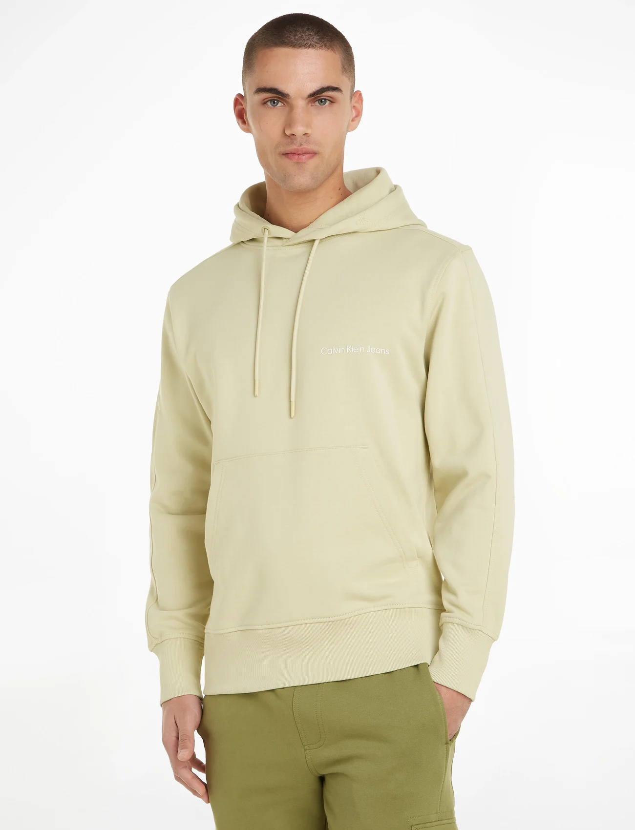 Calvin Klein Jeans - INSTITUTIONAL HOODIE - hoodies - green haze - 1