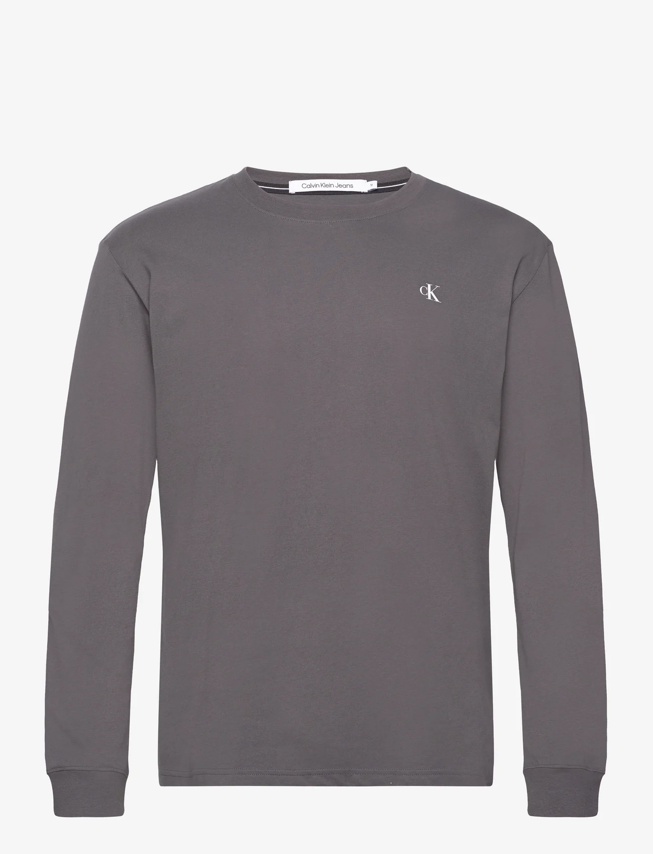 Calvin Klein Jeans - INSTITUTIONAL LS GRAPHIC TEE - basic t-shirts - dark grey - 0