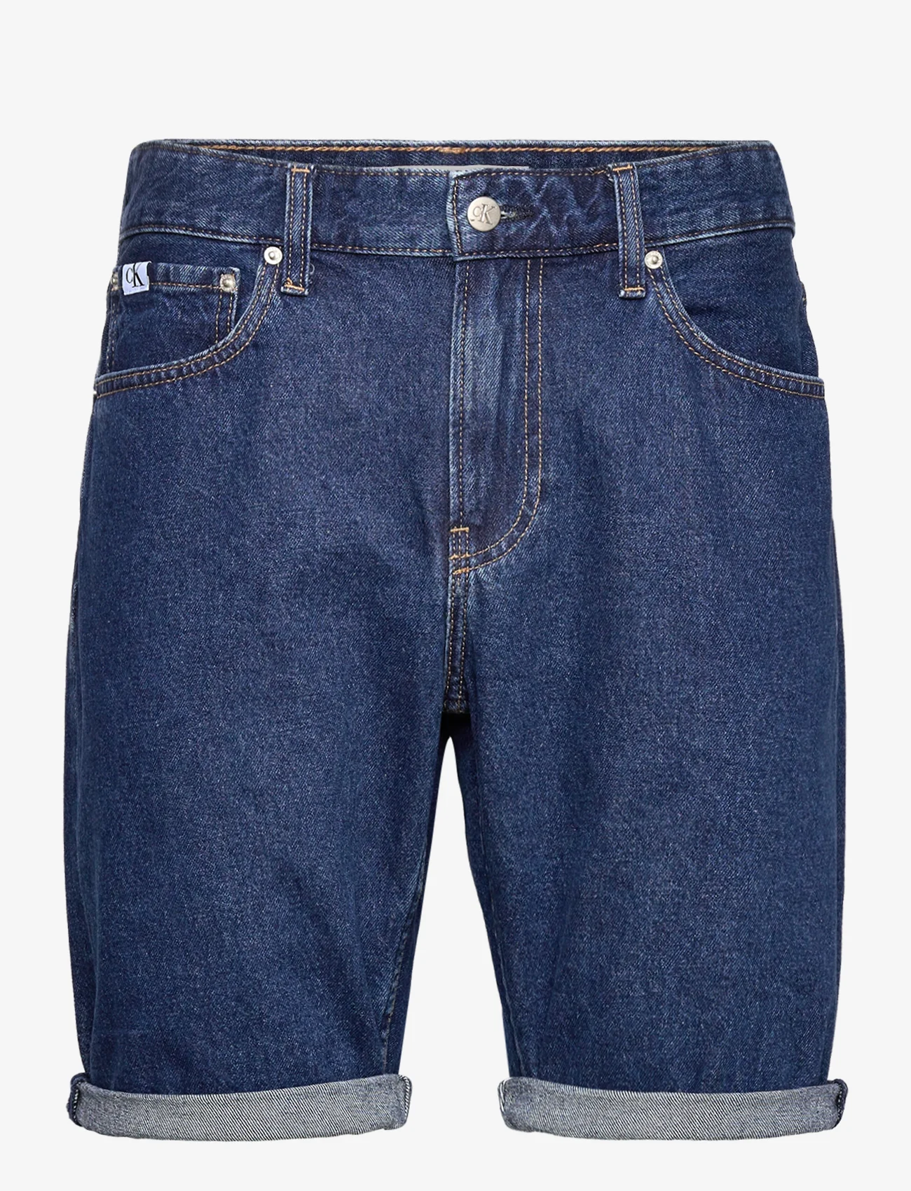 Calvin Klein Jeans - REGULAR SHORT - lühikesed teksapüksid - denim dark - 0