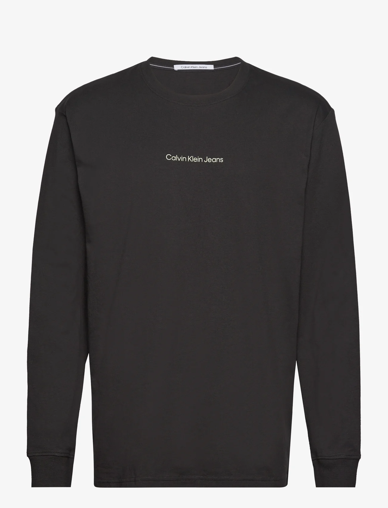 Calvin Klein Jeans - STACKED SLOGAN LS TEE - long-sleeved t-shirts - ck black - 0