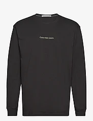 Calvin Klein Jeans - STACKED SLOGAN LS TEE - langærmede t-shirts - ck black - 0