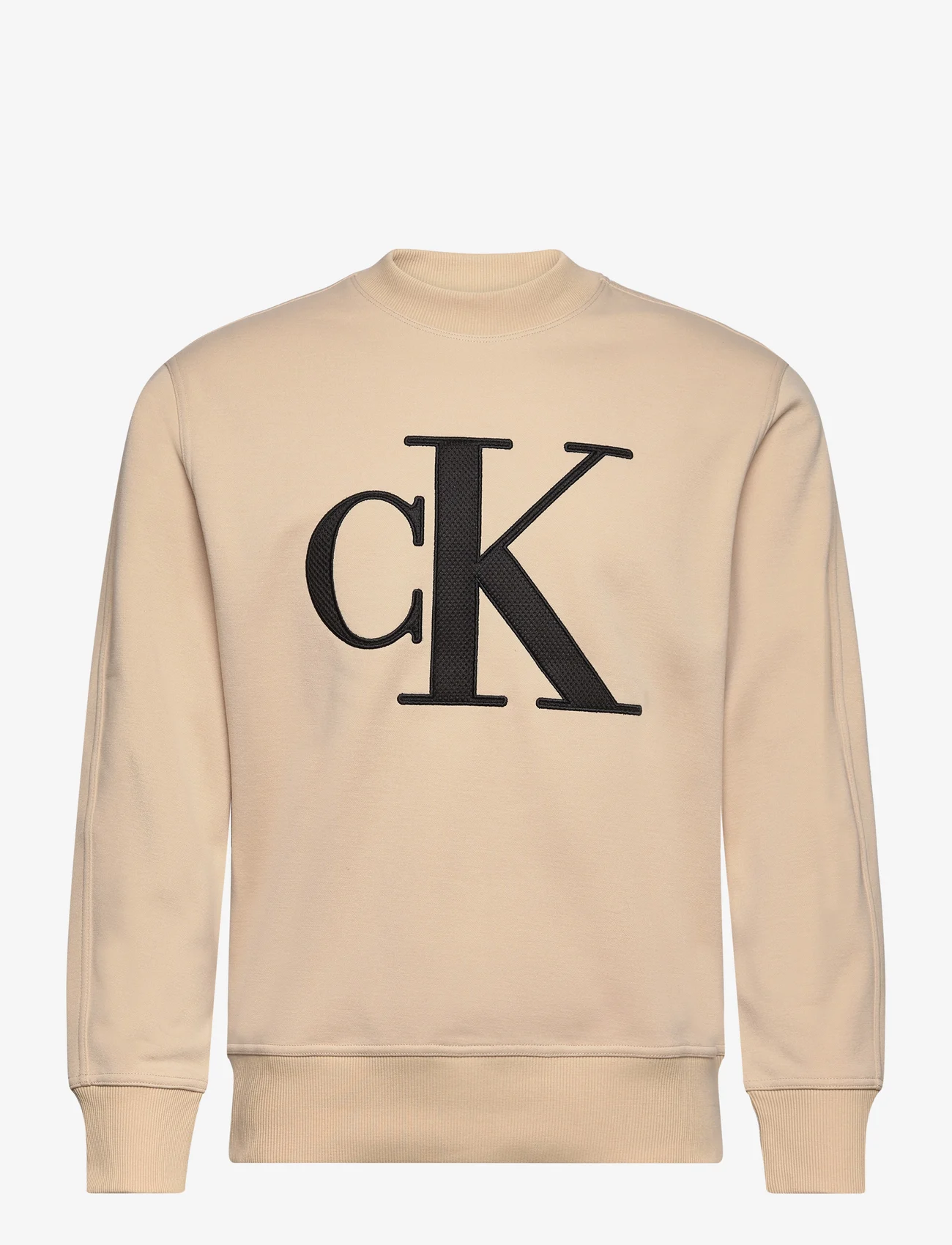 Calvin Klein Jeans - PERFORATED MONOLOGO CREW NECK - sweatshirts - warm sand - 0