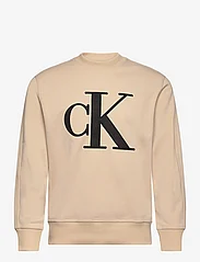 Calvin Klein Jeans - PERFORATED MONOLOGO CREW NECK - svetarit - warm sand - 0