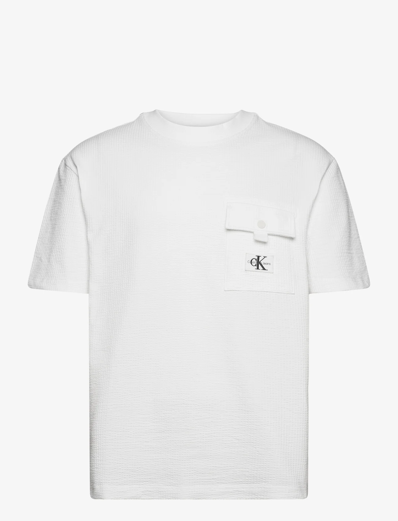 Calvin Klein Jeans - TEXTURE POCKET SS TEE - basic t-shirts - bright white - 0