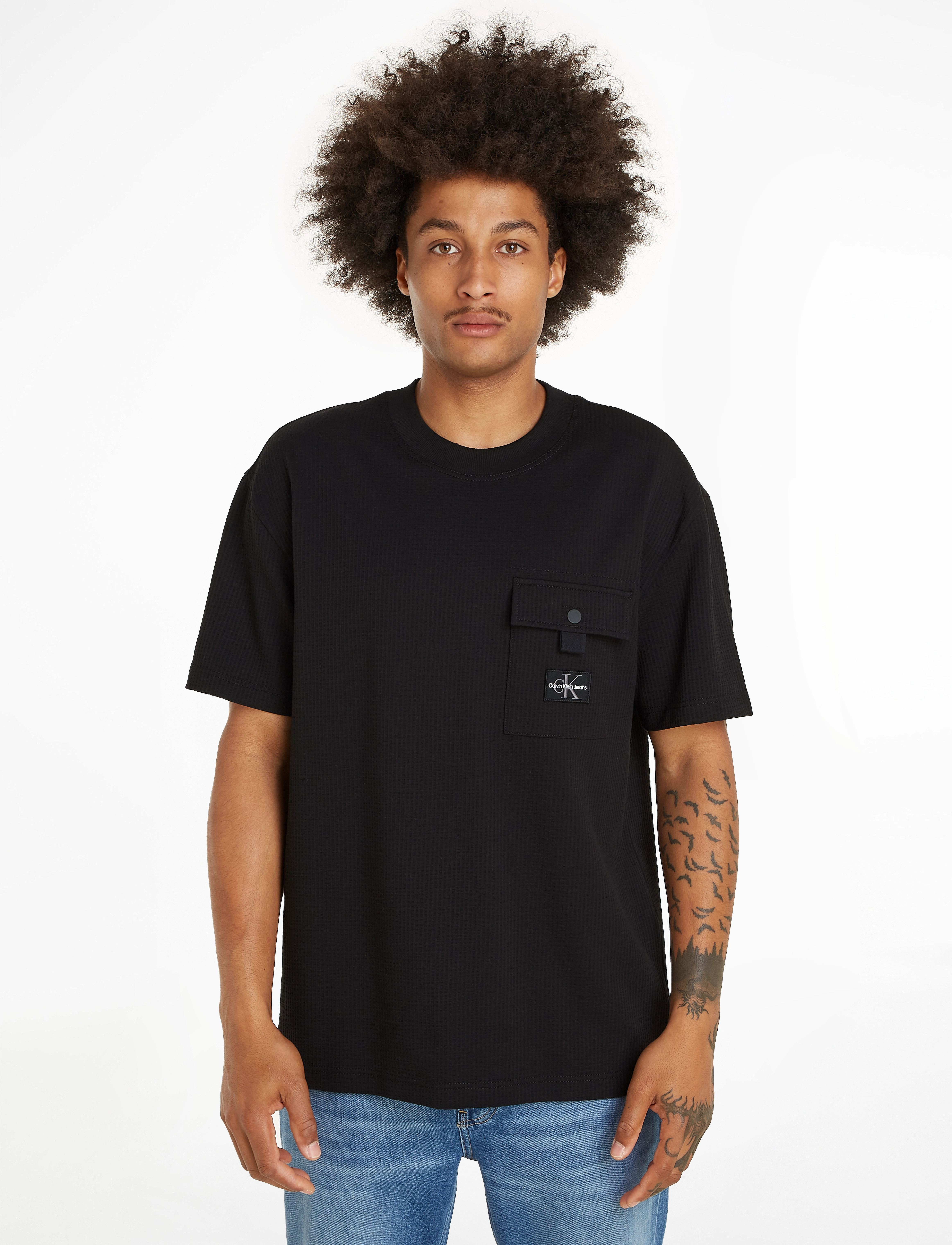 Calvin Klein Jeans - TEXTURE POCKET SS TEE - ck black - 3