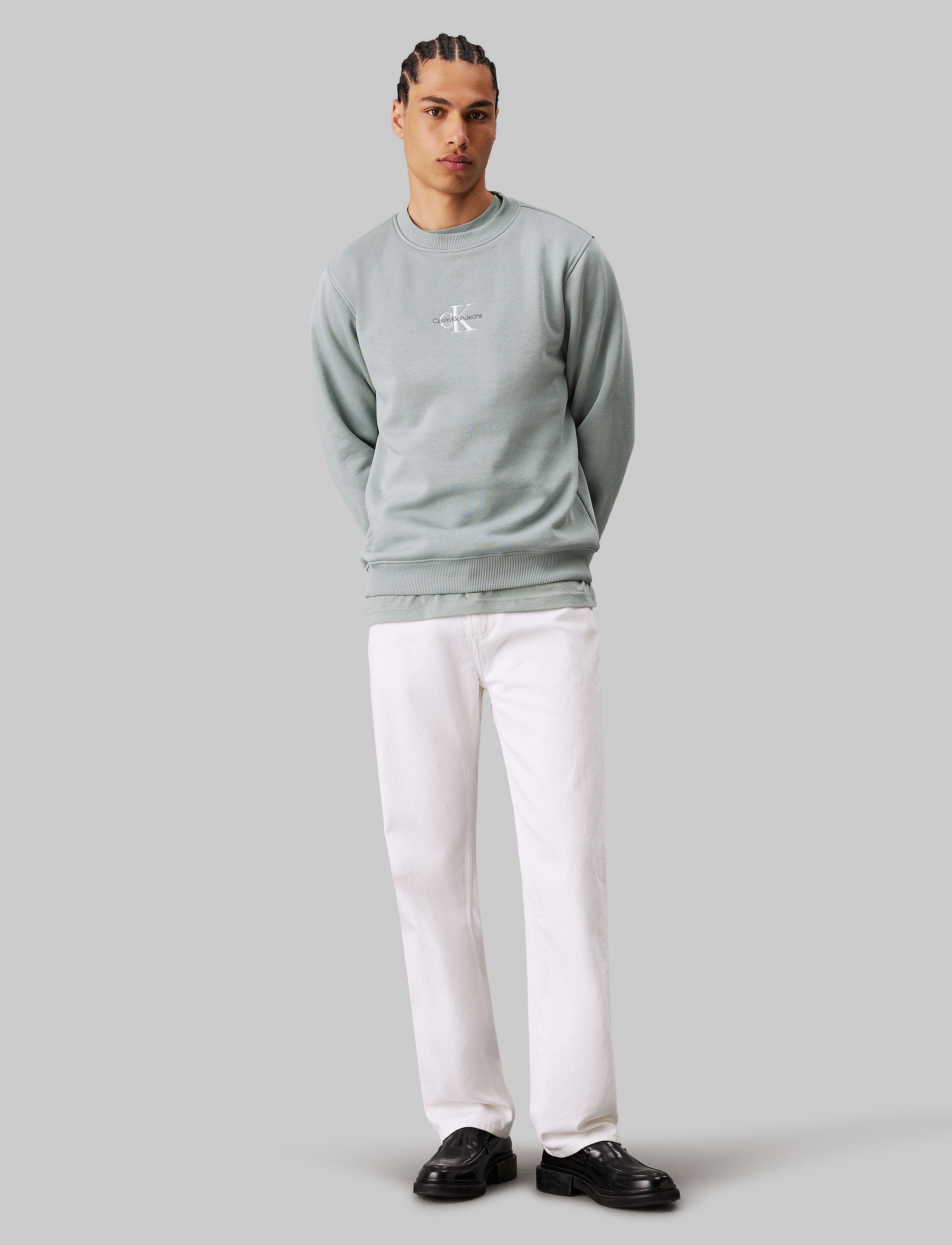 Calvin Klein Jeans - MONOLOGO CREW NECK - slate gray - 3