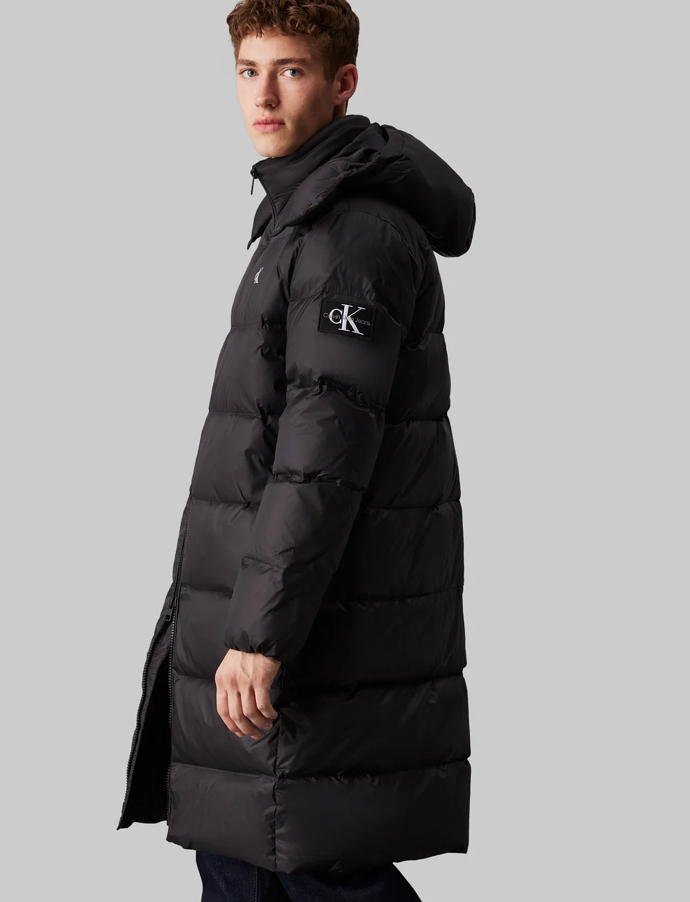 Calvin klein long down coat with hood clearance