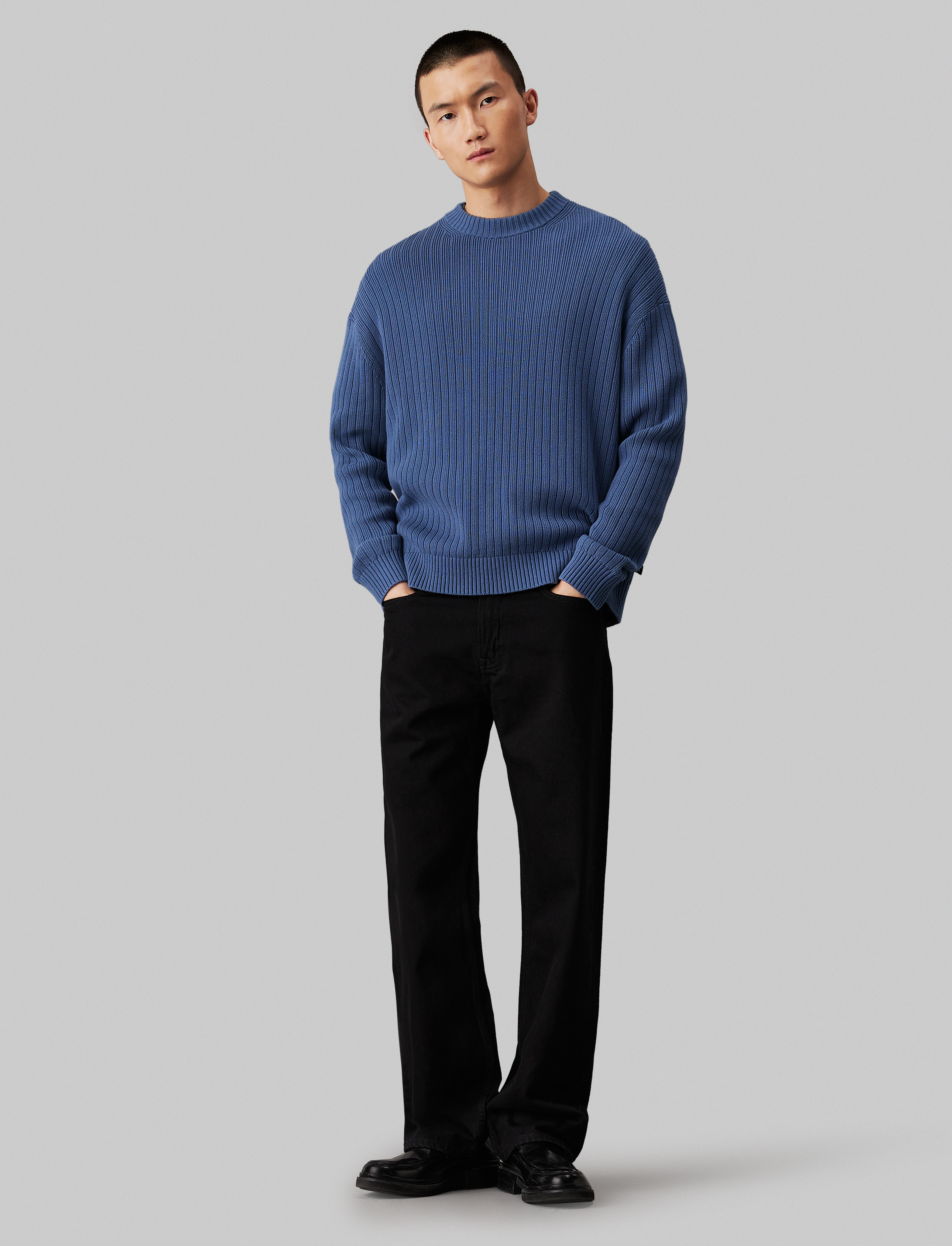 Calvin Klein Jeans - LINEAR SWEATER - blue coast - 5