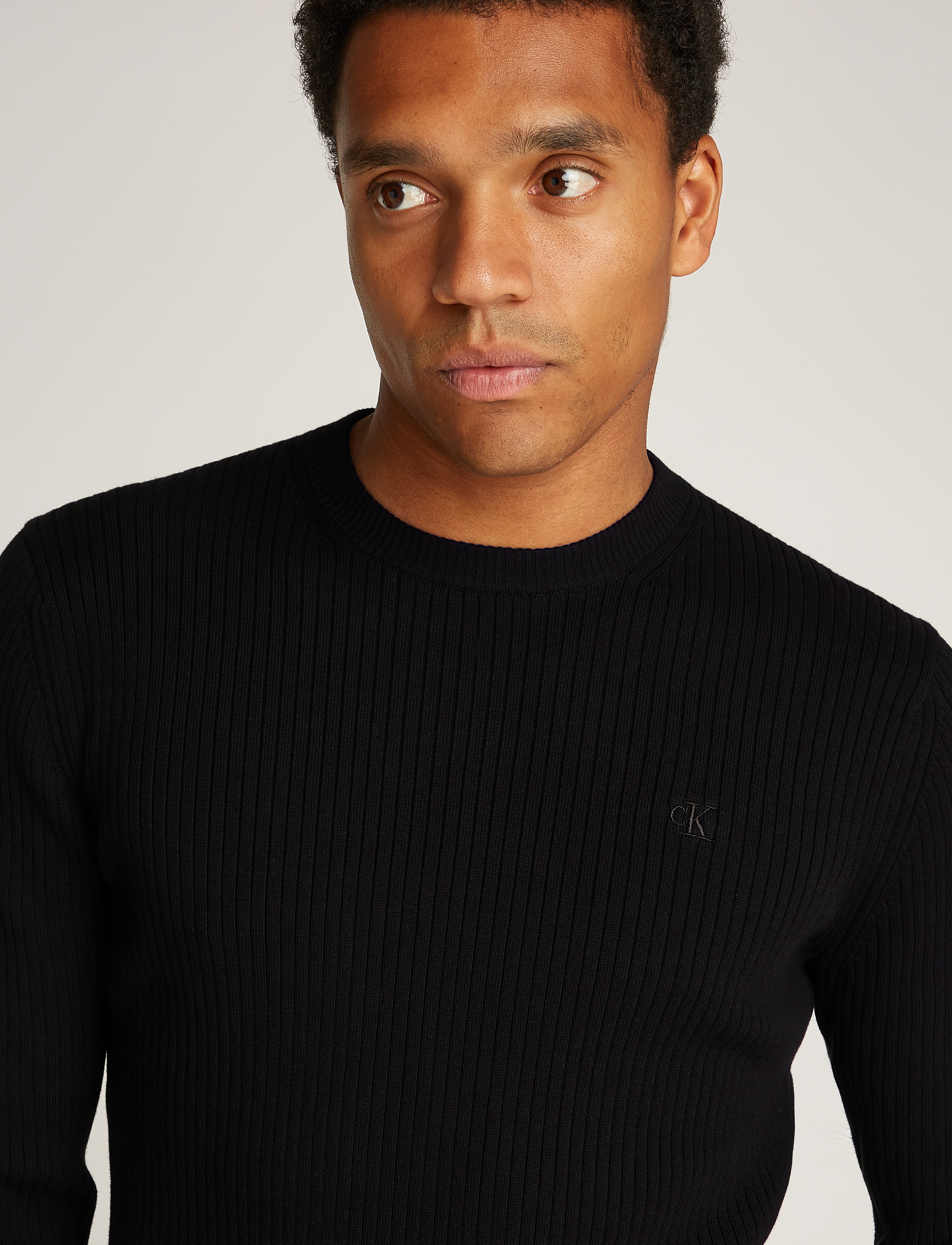 Calvin Klein Jeans - SLIM RIB SWEATER - ck black - 1