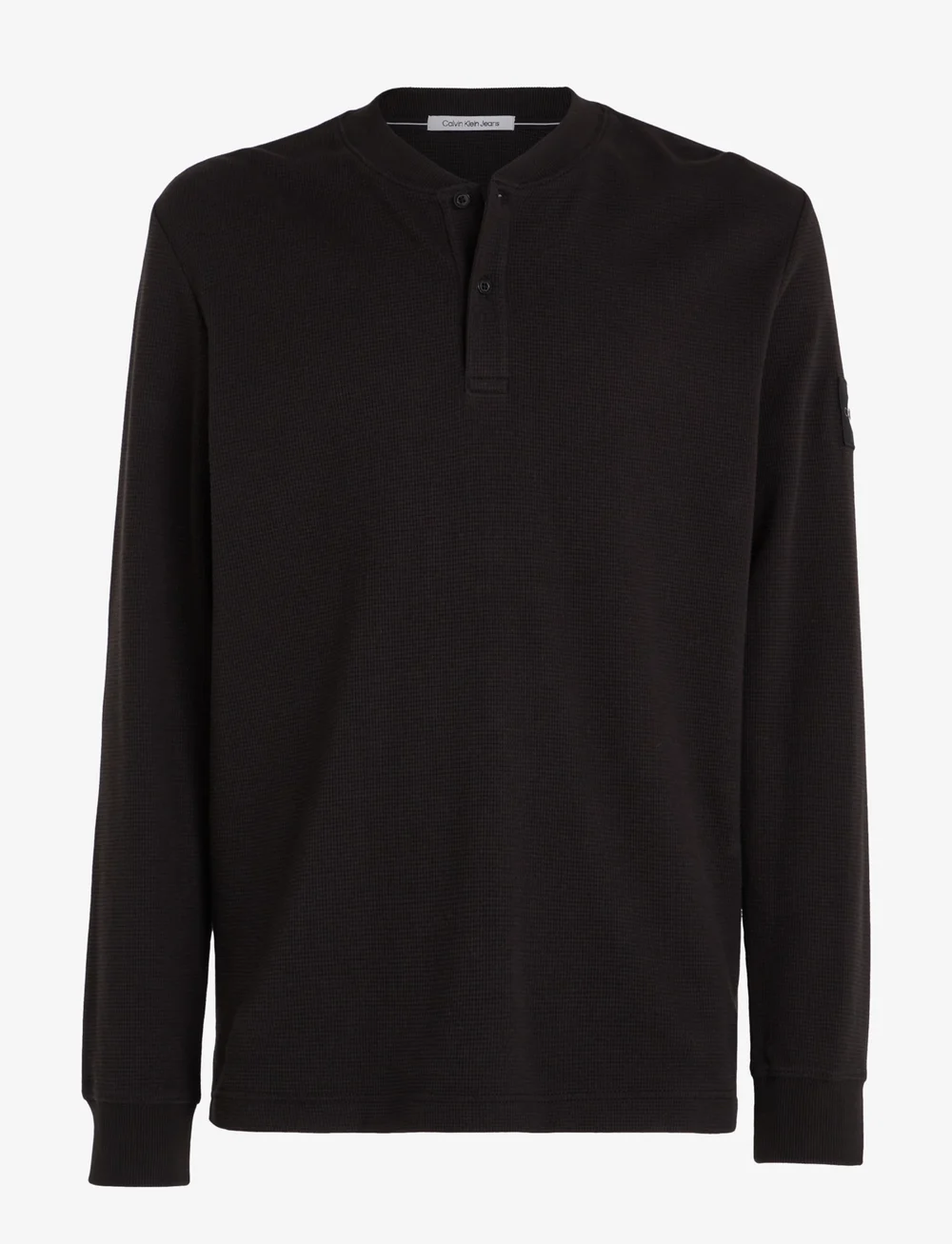 Calvin Klein Jeans - BADGE WAFFLE LS HENLEY - rundhalsad - ck black - 1