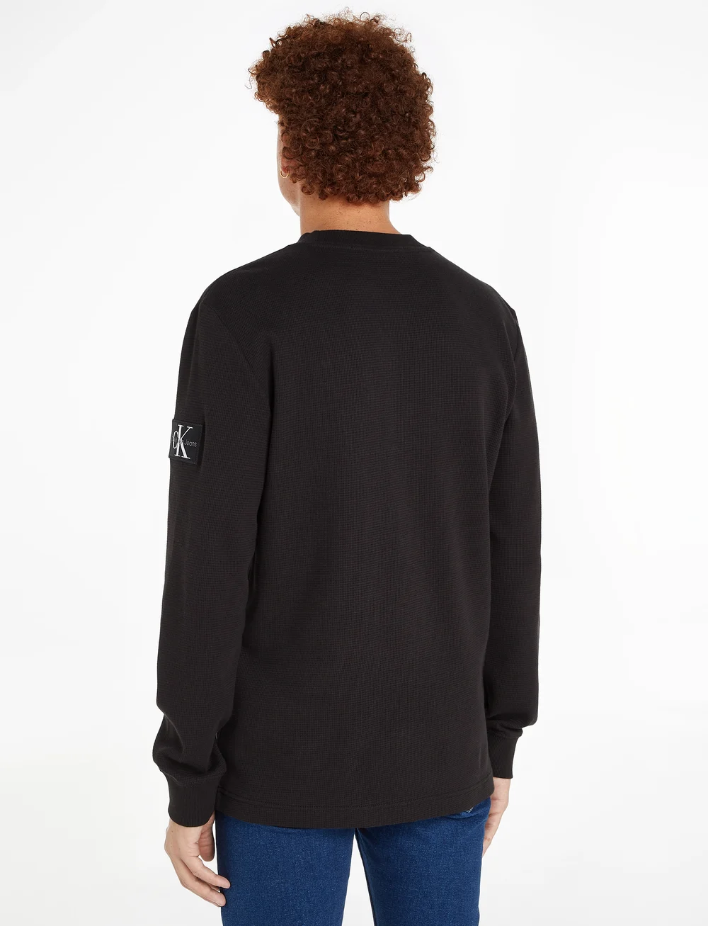 Calvin Klein Jeans - BADGE WAFFLE LS HENLEY - rundhalsad - ck black - 2