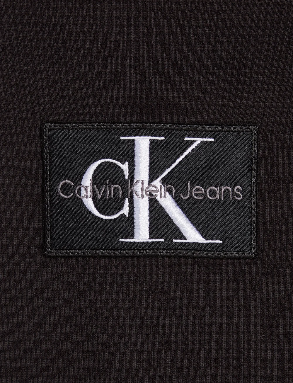 Calvin Klein Jeans - BADGE WAFFLE LS HENLEY - rundhalsad - ck black - 5