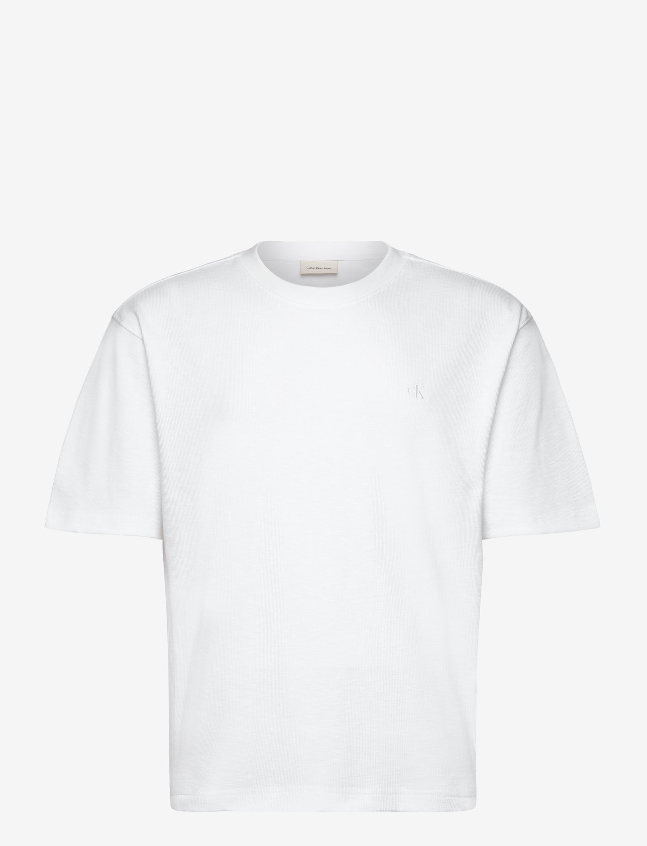Calvin Klein Jeans - SLUB RIB TEE - kurzärmelig - bright white - 0