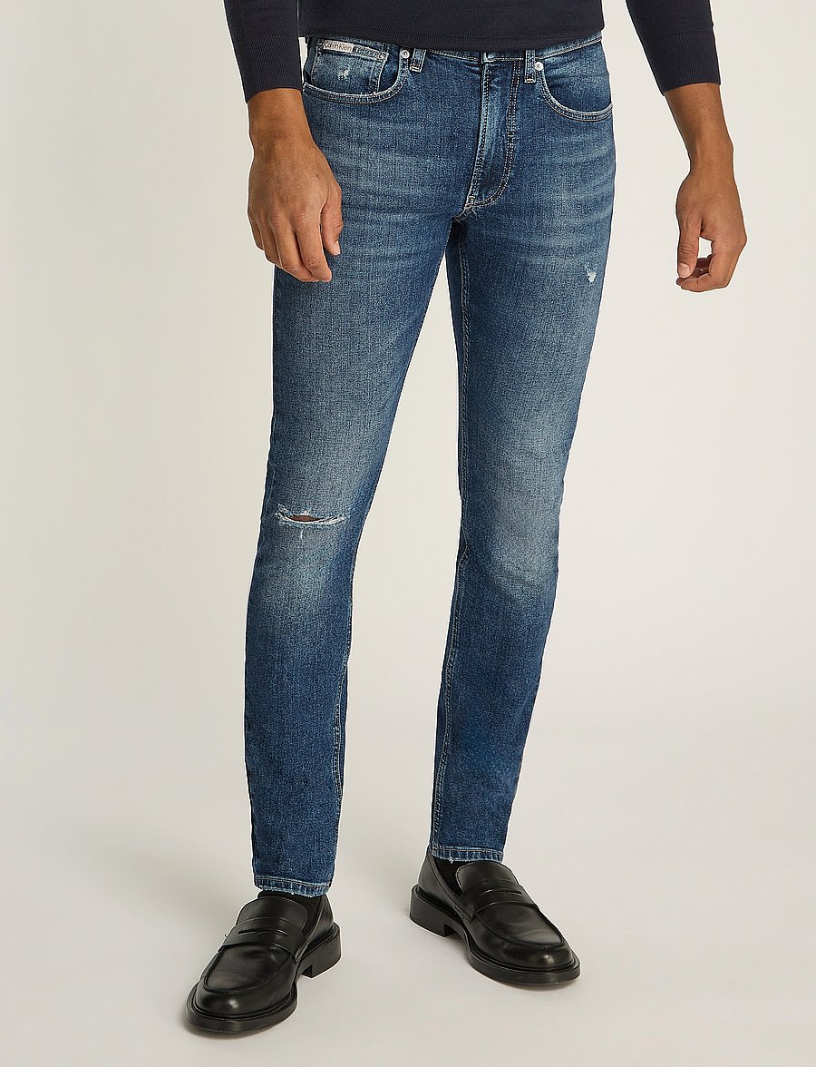 Calvin Klein Jeans - SLIM TAPER - kitsad teksad - denim dark - 0