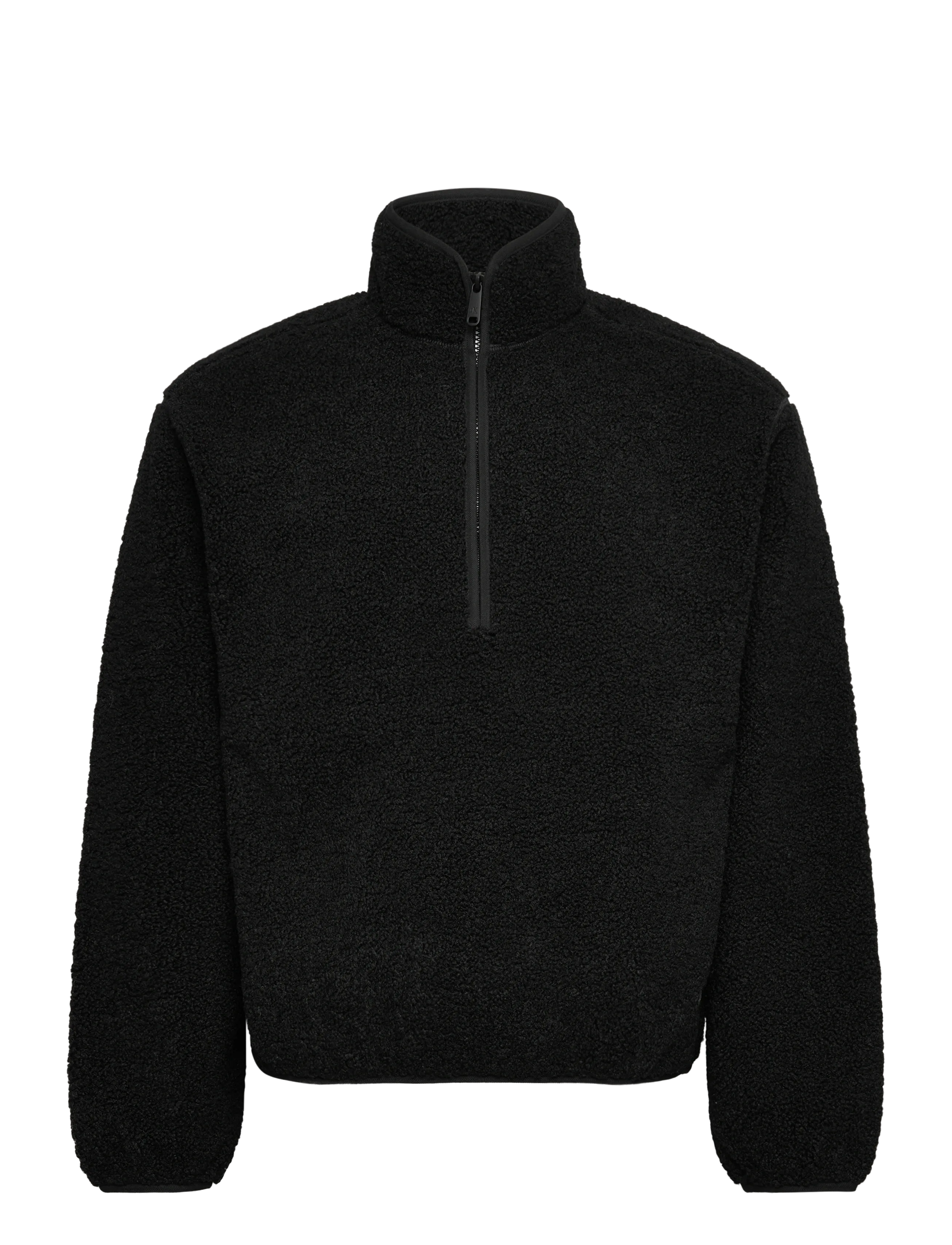 Calvin Klein Jeans HALF ZIP SHERPA - Mid layer jackets - CK BLACK / black
