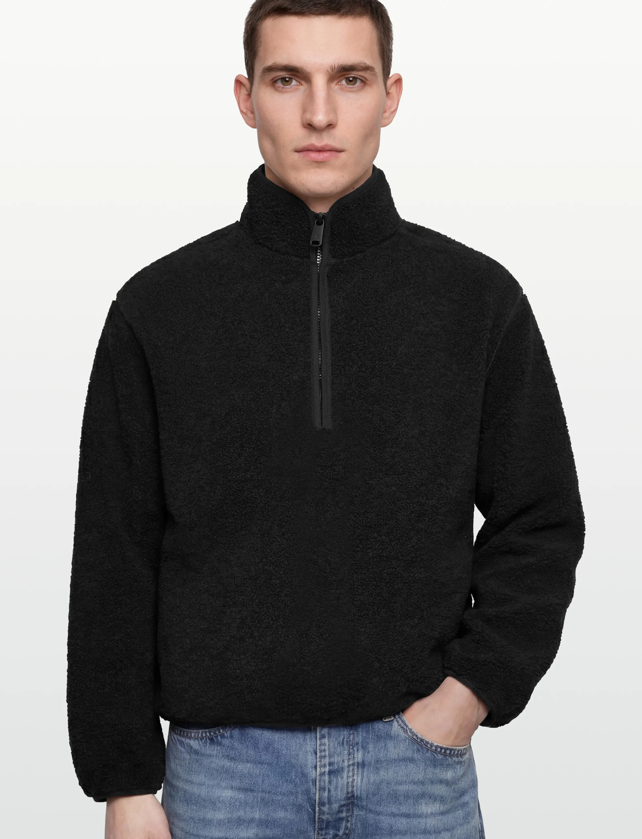 Calvin Klein Jeans - HALF ZIP SHERPA - teddy kampsunid - ck black - 4