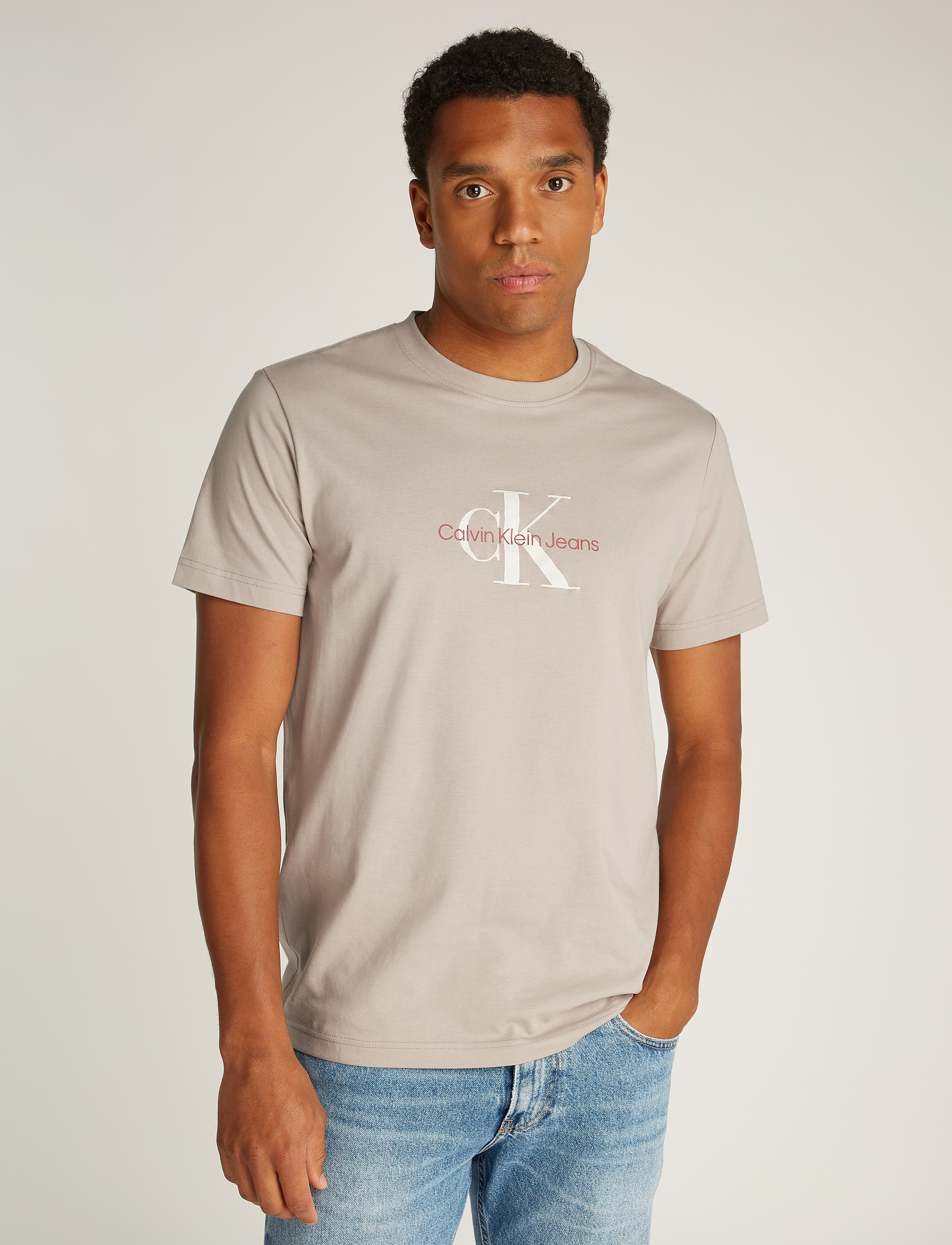 Calvin Klein Jeans - DISTRESSED MONOLOGO TEE - goat - 5