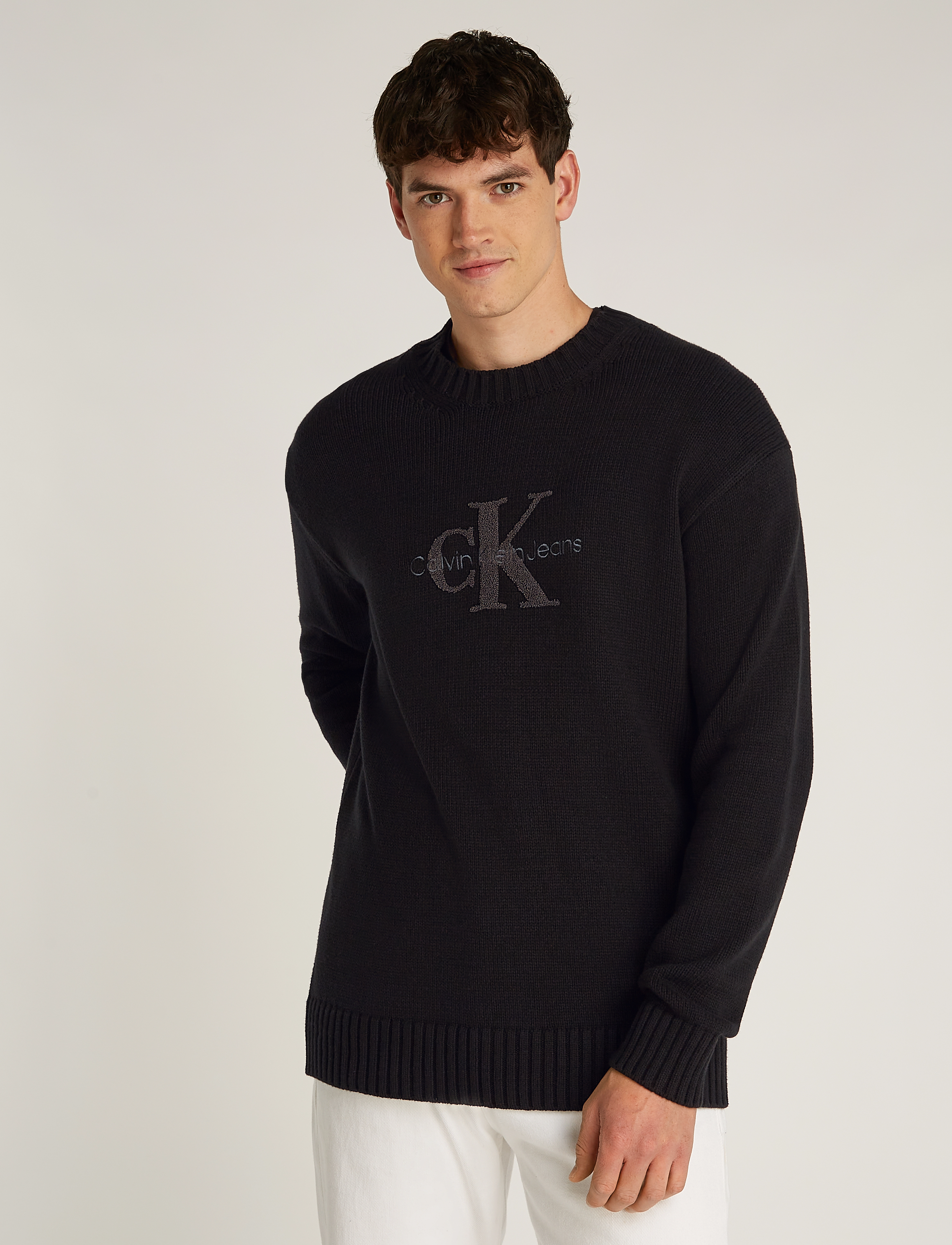 Calvin Klein Jeans - CHENILLE MONOLOGO SWEATER - ck black - 5