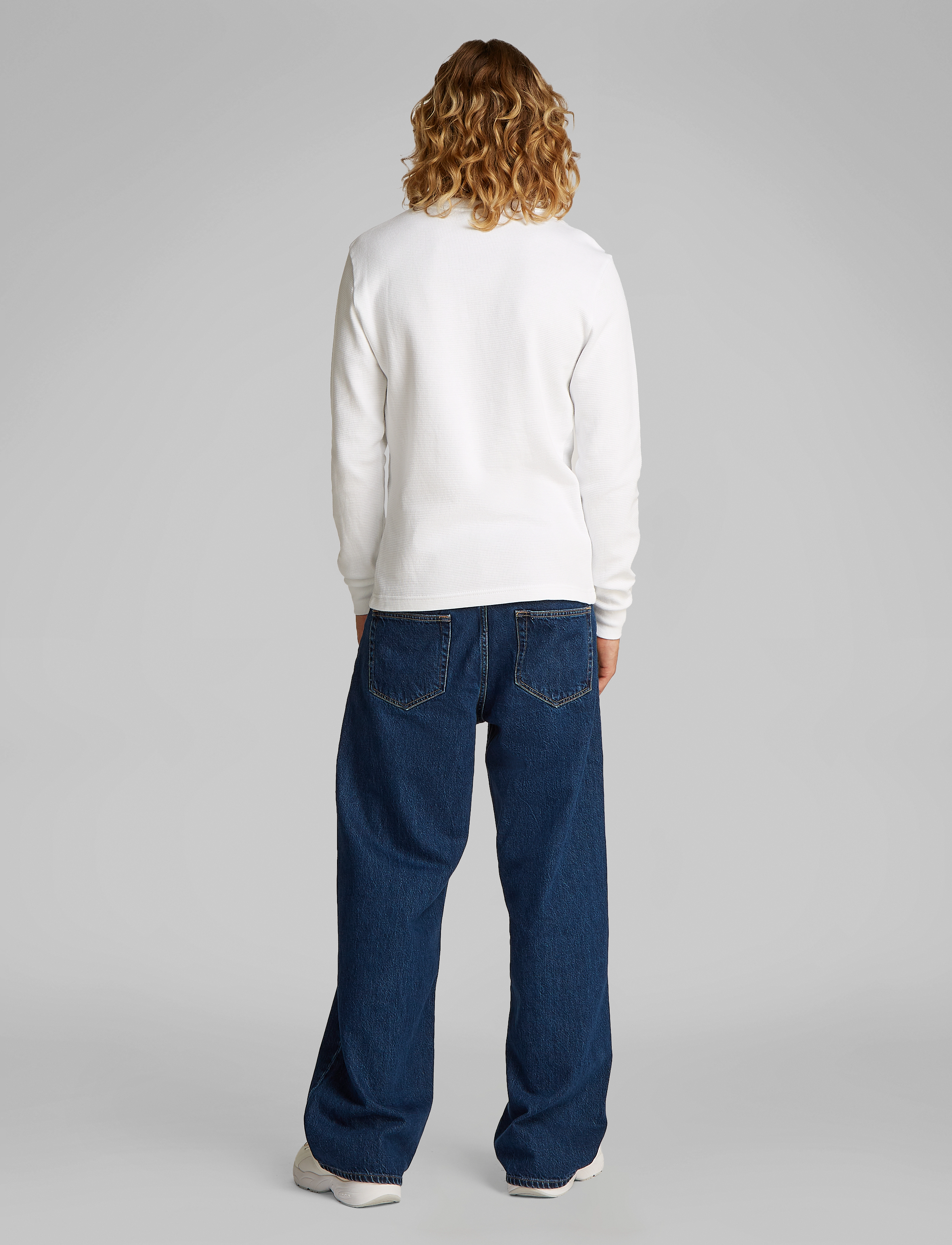 Calvin Klein Jeans - WOVEN LABEL WAFFLE LS TEE - langärmelig - bright white - 2