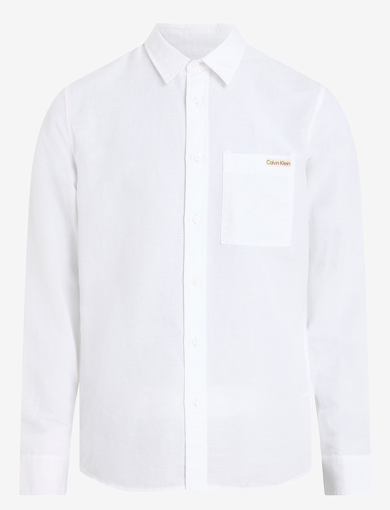Calvin Klein Jeans - LINEN COTTON SHIRT - linen shirts - bright white - 1