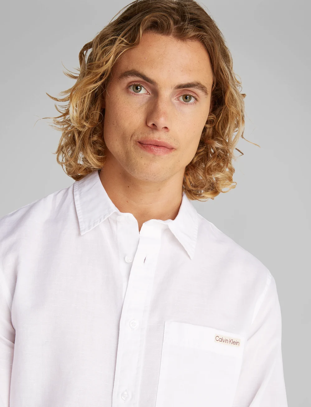 Calvin Klein Jeans - LINEN COTTON SHIRT - linen shirts - bright white - 3