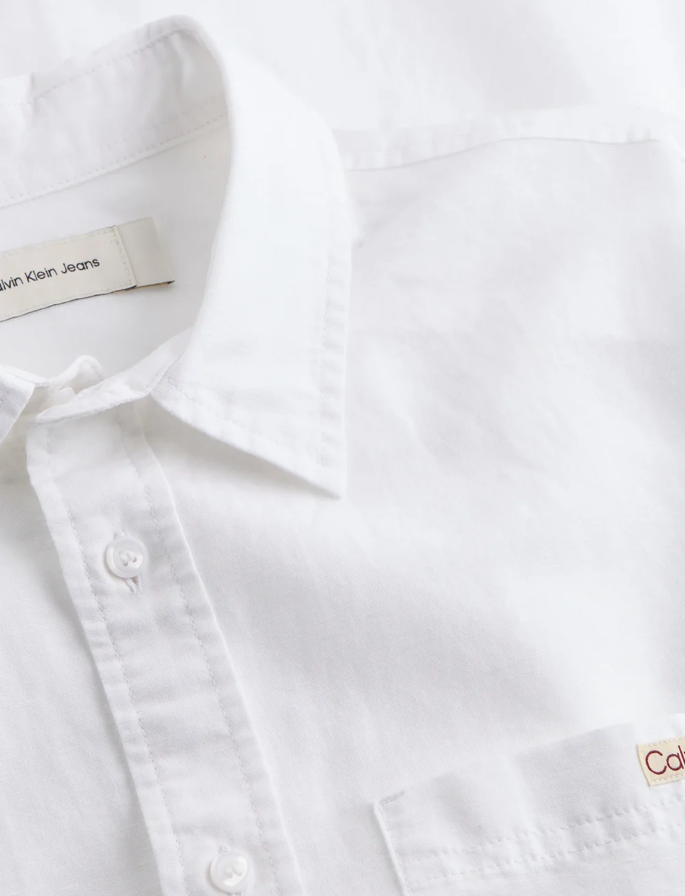 Calvin Klein Jeans - LINEN COTTON SHIRT - linen shirts - bright white - 4