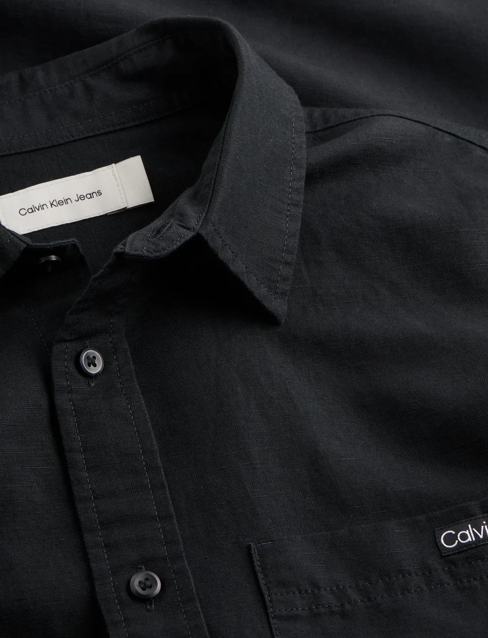 Calvin Klein Jeans - LINEN COTTON SHIRT - linen shirts - ck black - 4