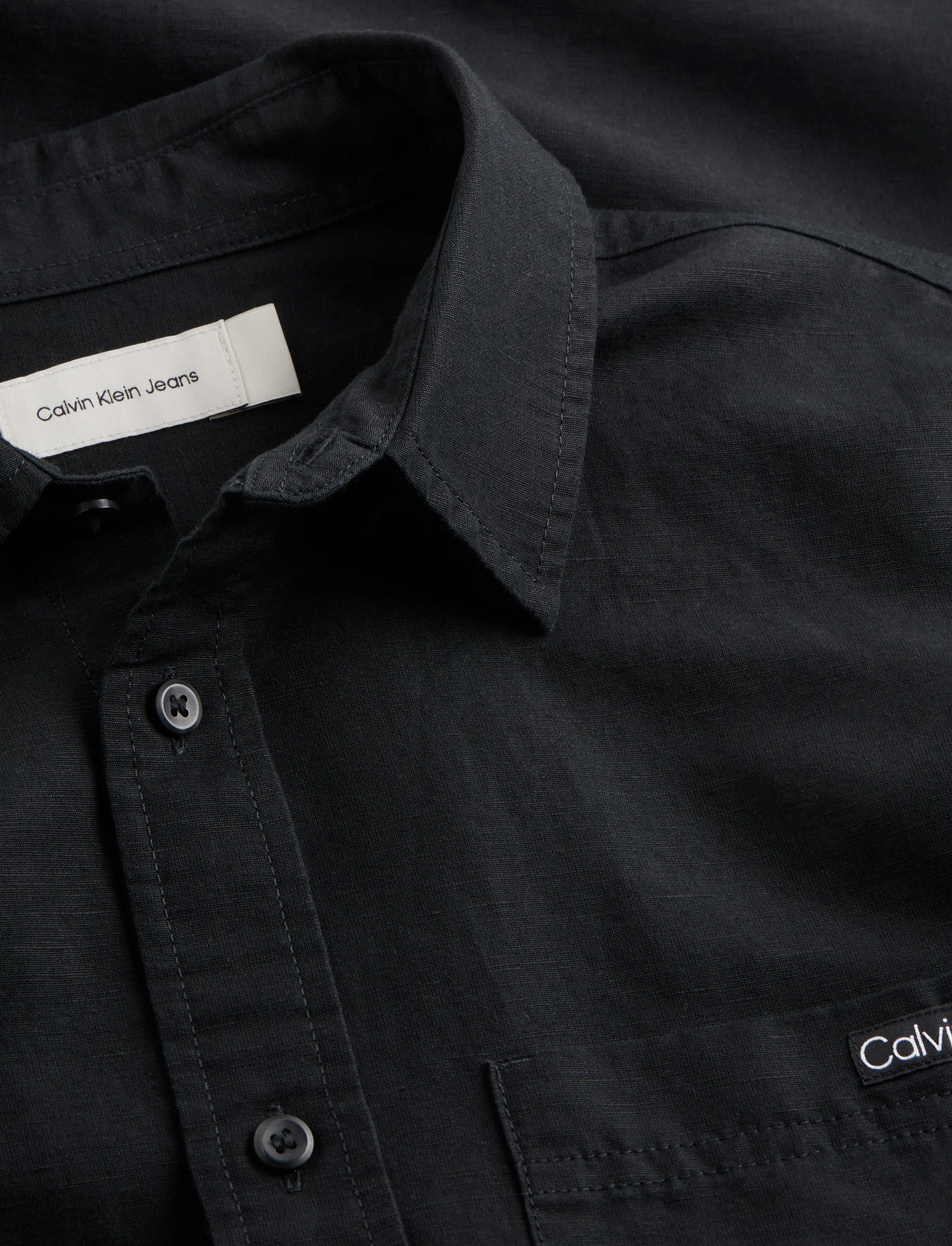 Calvin Klein Jeans - LINEN COTTON SHIRT - ck black - 4