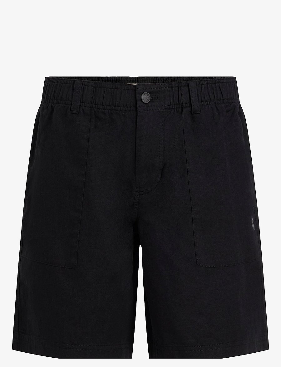Calvin Klein Jeans - LINEN SHORT - linen shorts - ck black - 1