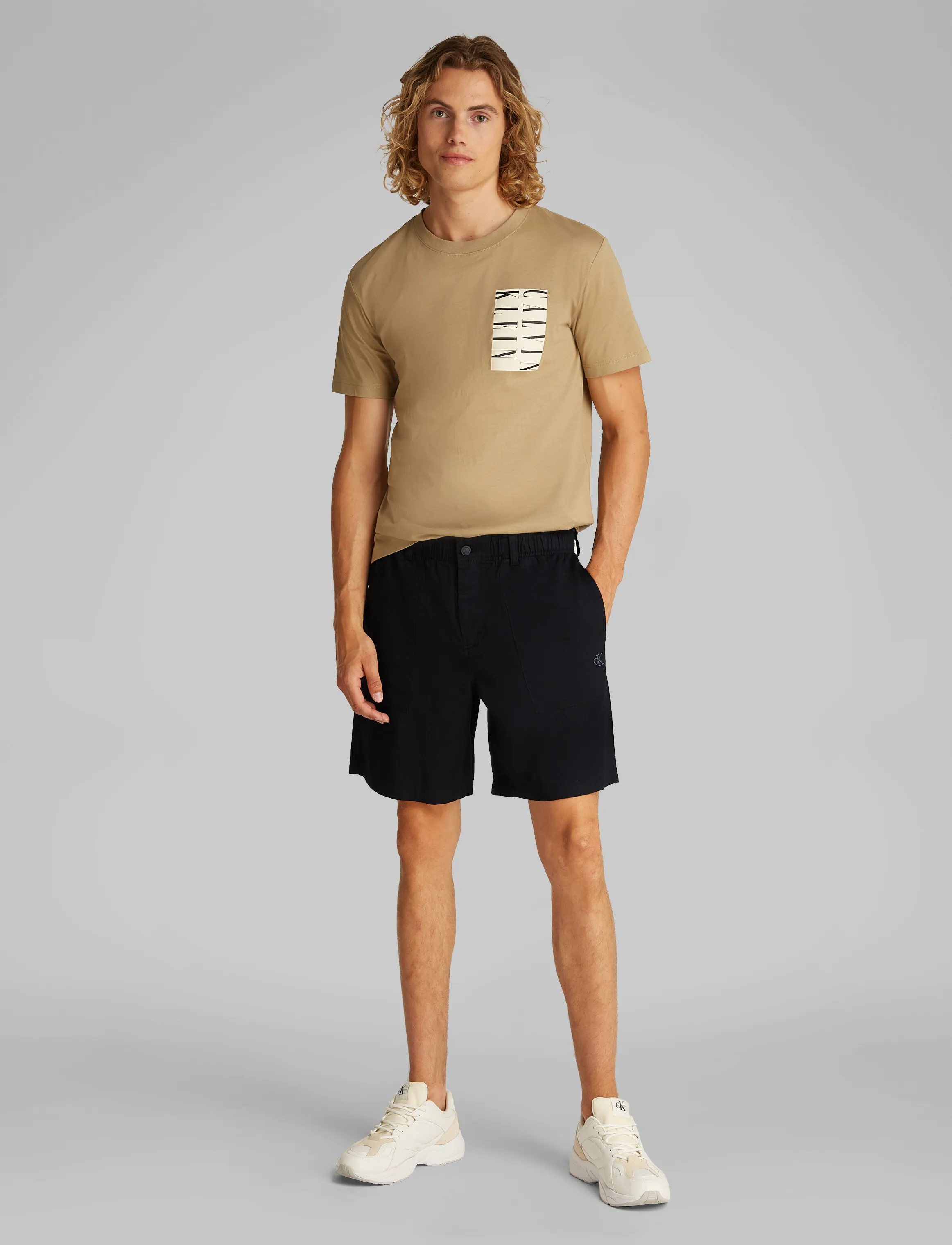 Calvin Klein Jeans Linen Short, 30, Shorts, Schwarz - Männerswear
