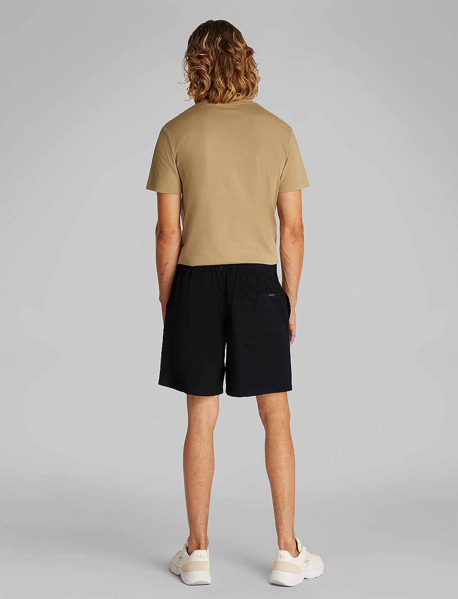 Calvin Klein Jeans - LINEN SHORT - linen shorts - ck black - 2