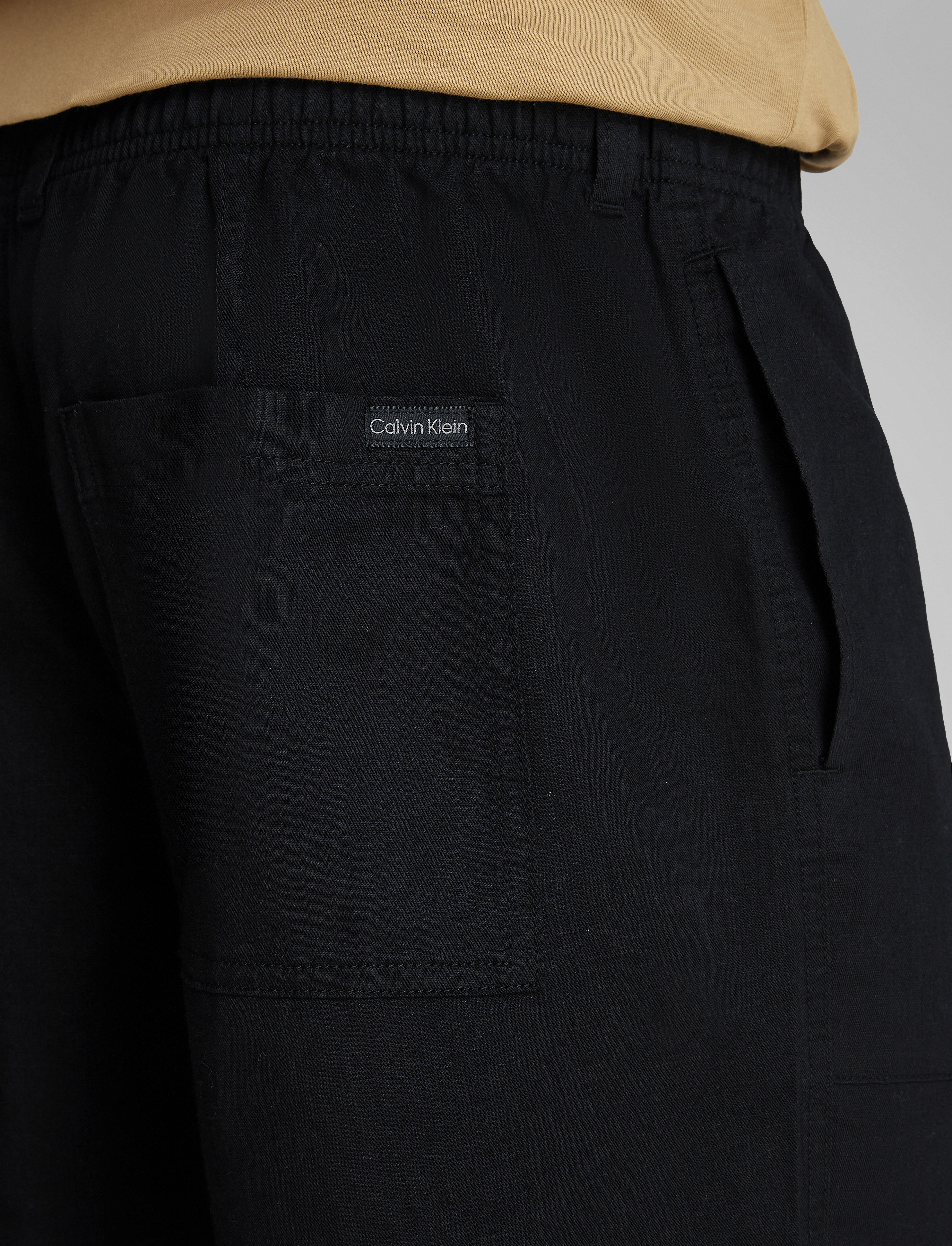 Calvin Klein Jeans - LINEN SHORT - hørshorts - ck black - 3