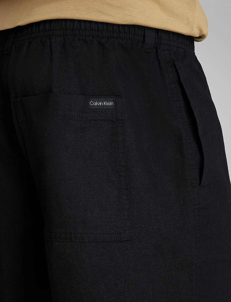 Calvin Klein Jeans - LINEN SHORT - linen shorts - ck black - 3