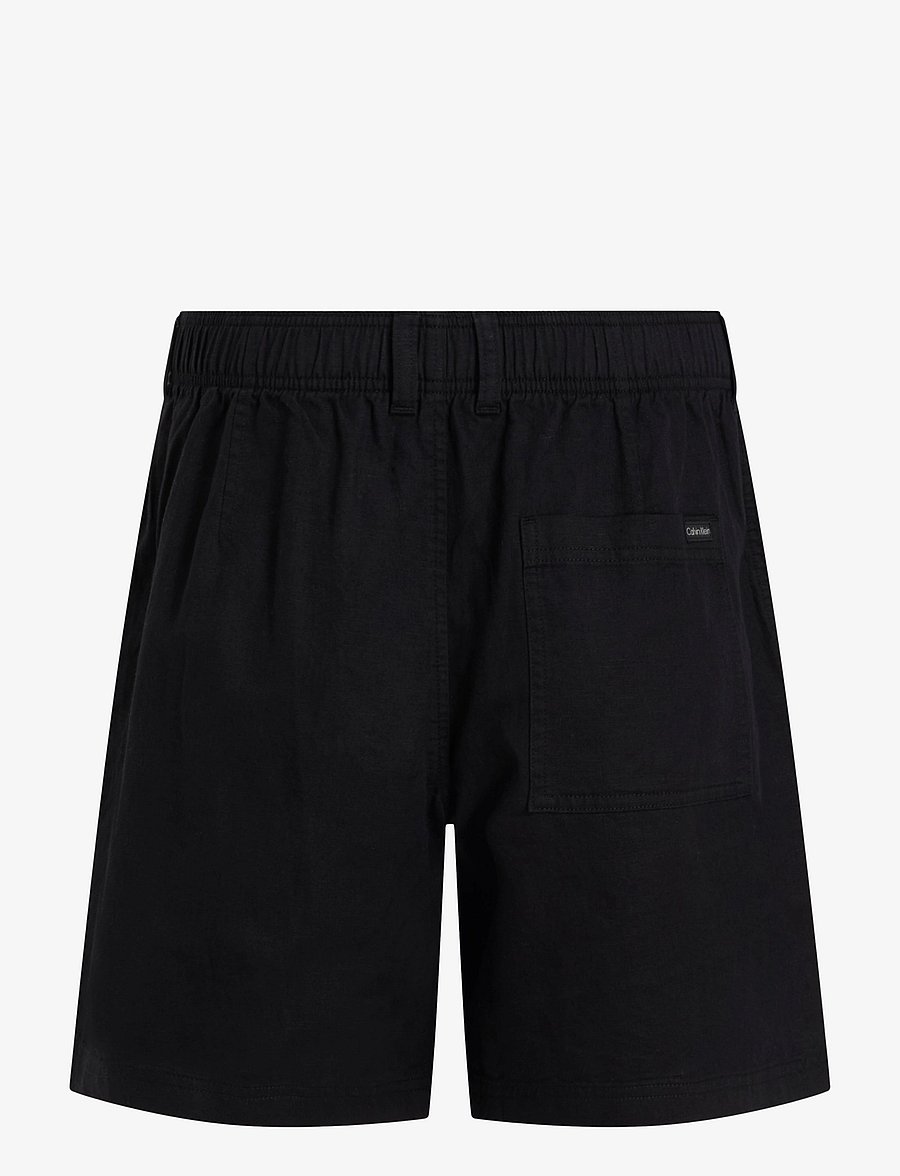 Calvin Klein Jeans - LINEN SHORT - linen shorts - ck black - 5