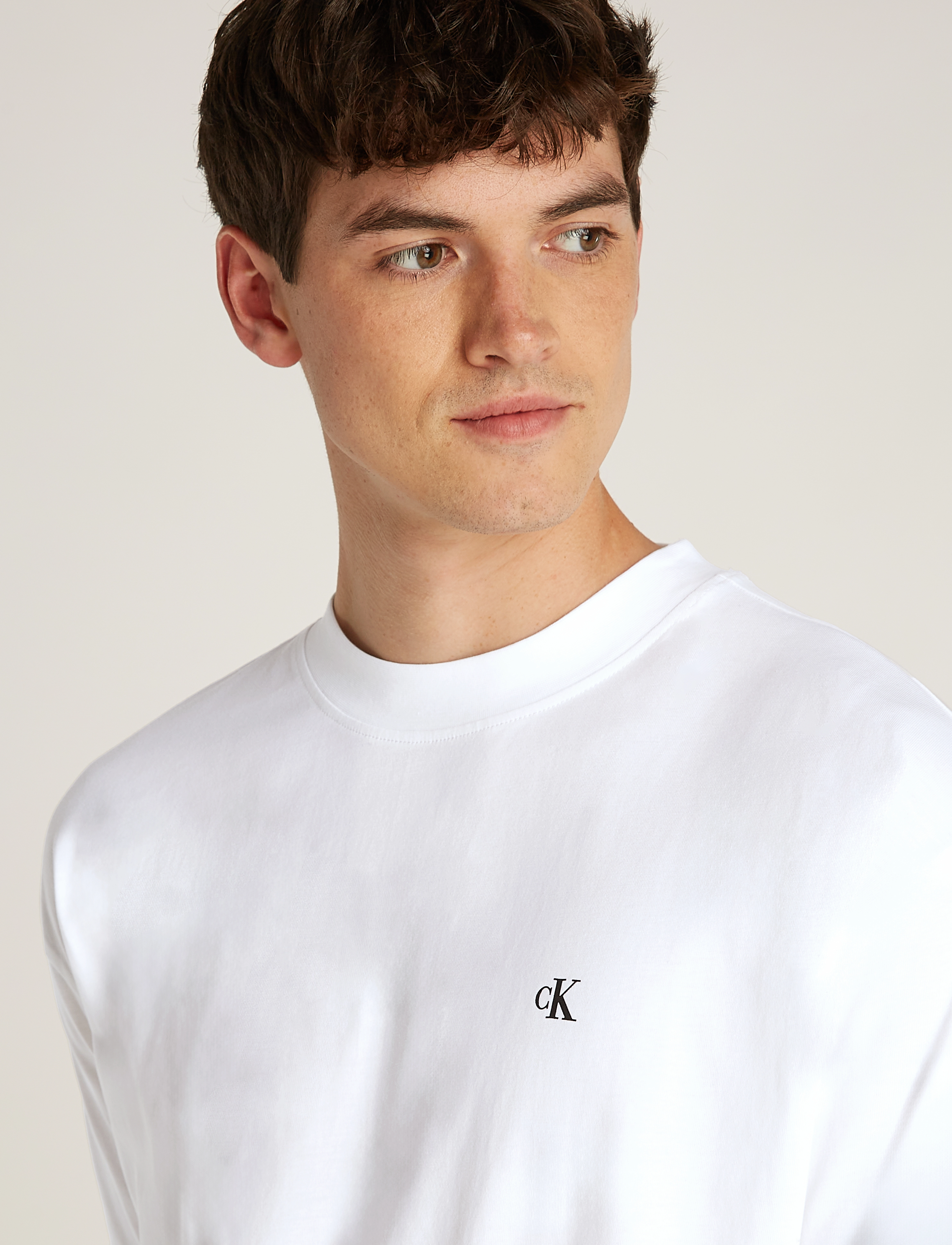 Calvin Klein Jeans STAMP BACK GRAPHIC LS TEE - Letzte Chance - BRIGHT WHITE / white